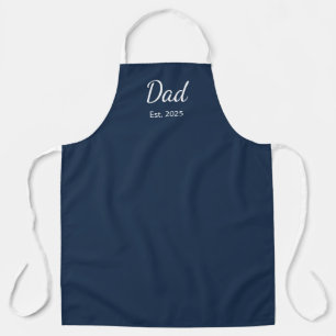 Modern Minimalist New Dad Navy Blue Apron