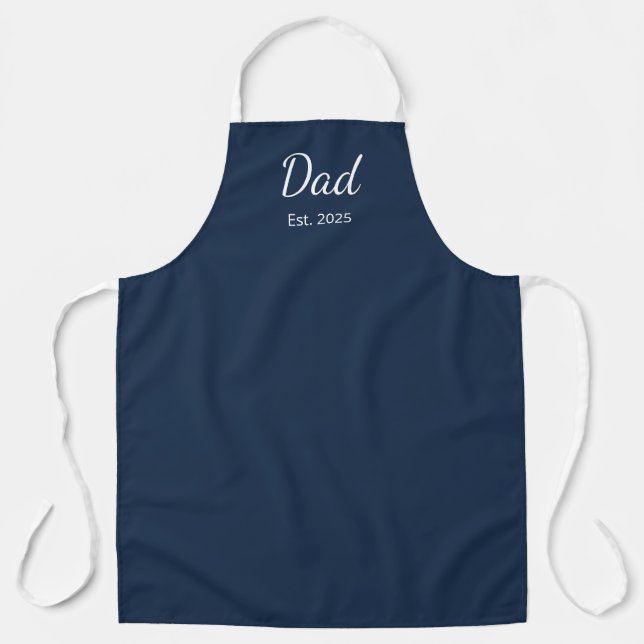 Modern Minimalist New Dad Navy Blue  Apron (Front)
