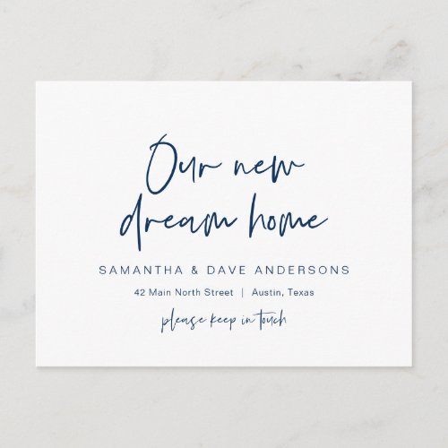 Modern minimalist New Home Address Announcement Postcard