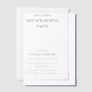 Modern Minimalist New Home Housewarming Party Vellum Invitations
