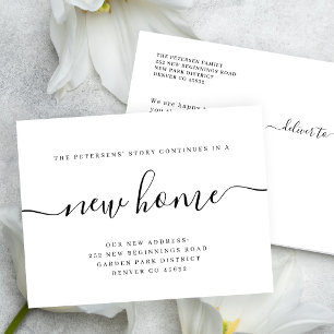 Modern minimalist new home moving announcement postcard