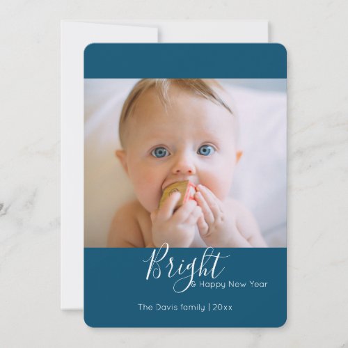 Modern Minimalist New Years Photo Frame Holiday Card