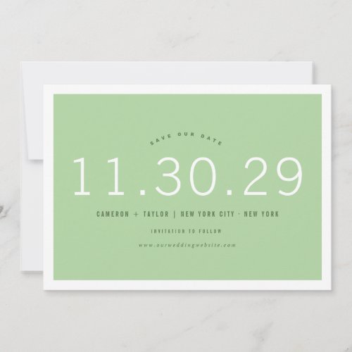 Modern Minimalist Numbers Photo Save The Date Card