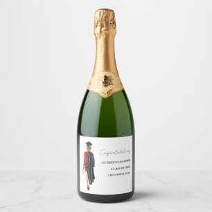 Modern Minimalist Nurse Graduation Gift Sparkling Wine Label