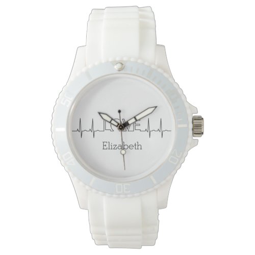 Modern Minimalist Nurse Personalized Name Watch
