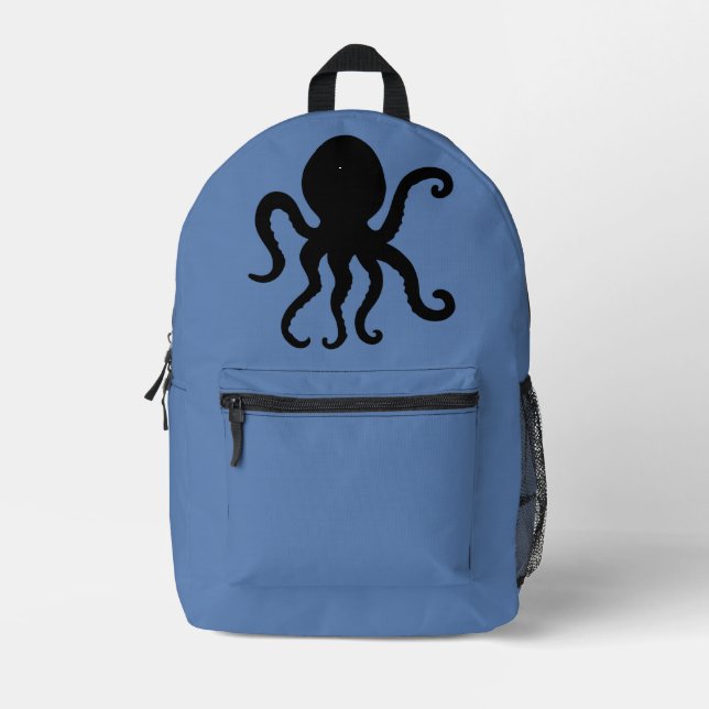 Modern Minimalist Octopus Silhouette  Printed Backpack (Front)