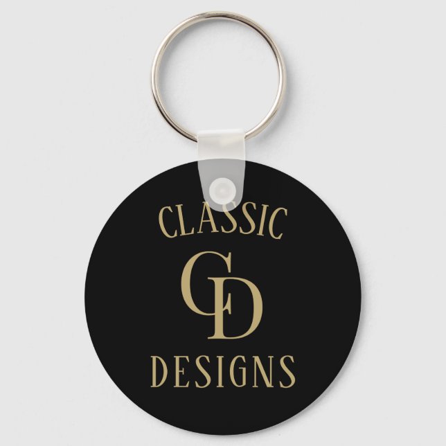 Modern Minimalist Office Gifts Company Logo Keychain (Front)