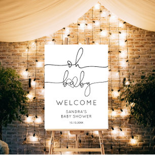 Modern Minimalist Oh Baby Baby Shower Welcome Foam Board