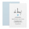 Modern Minimalist Oh Boy Blue Heart Baby Shower