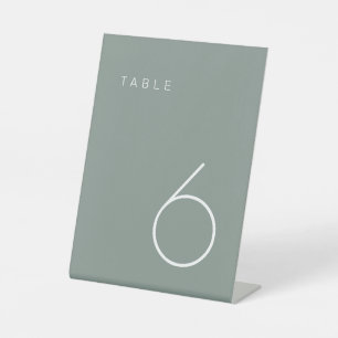 Modern Minimalist Olive Green Table Number Table Pedestal Sign