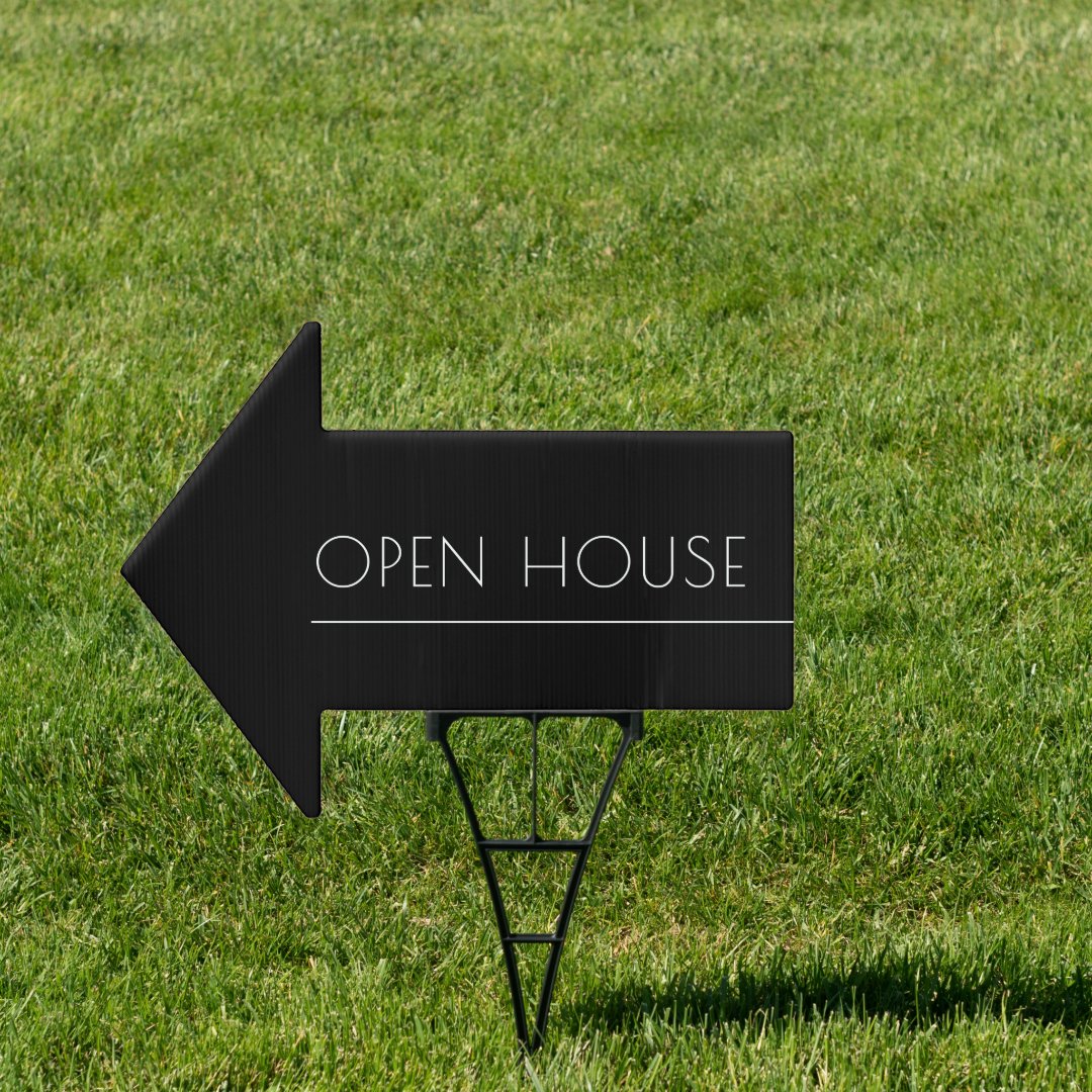 Modern Minimalist Open House Directional Sign Zazzle