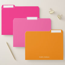 Modern Minimalist Orange And Hot Pink