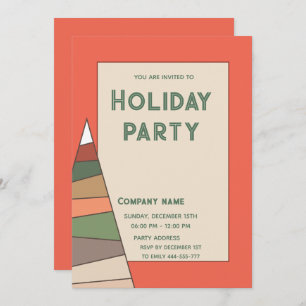 Modern minimalist orange fun holiday party invitation