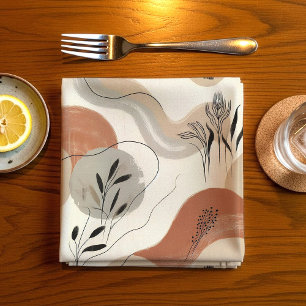 Modern Minimalist Organic Abstract Shapes Pattern Cloth Napkin