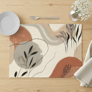 Modern Minimalist Organic Abstract Shapes Pattern Placemat