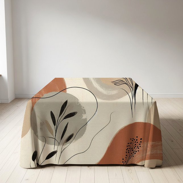 Modern Minimalist Organic Abstract Shapes Pattern Tablecloth (Creator Uploaded)