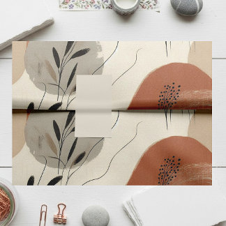 Modern Minimalist Organic Abstract Shapes Pattern Tissue Paper