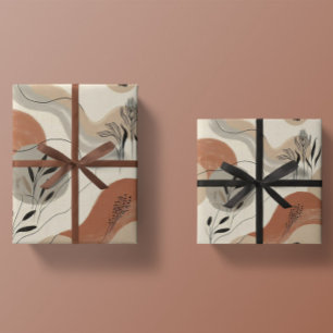 Modern Minimalist Organic Abstract Shapes Pattern Wrapping Paper