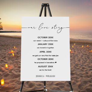 Modern Minimalist Our Love Story Wedding Couple Foam Board