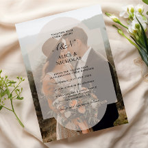 Modern Minimalist Overlay Photo Wedding