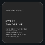 Modern Minimalist Packaging Candle Cosmetics Label<br><div class="desc">Modern and minimalist black product label for candles or beauty products, cosmetics and more. Clean design with modern fonts and lots of white space. This candle label template can be personalized - change text, fonts and colors if you like. Default background color is black but can be changed. Perfect for...</div>