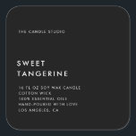Modern Minimalist Packaging Candle Cosmetics Label<br><div class="desc">Modern and minimalist black product label for candles or beauty products, cosmetics and more. Clean design with modern fonts and lots of white space. This candle label template can be personalized - change text, fonts and colors if you like. Default background color is black but can be changed. Perfect for...</div>
