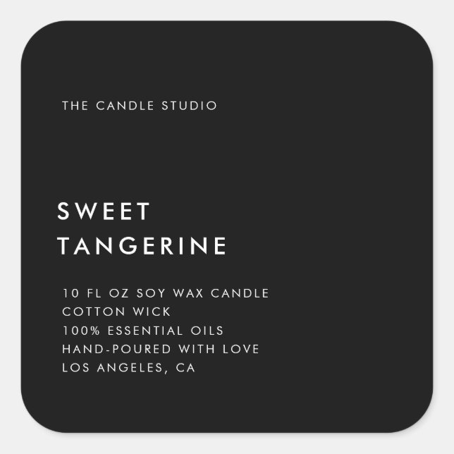Modern Minimalist Packaging Candle Cosmetics Label (Front)
