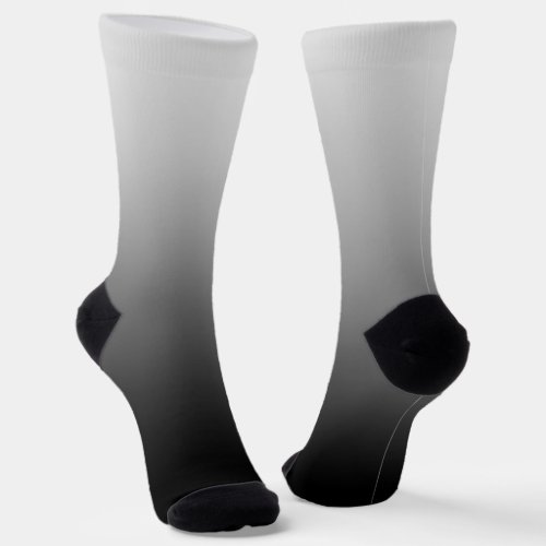 Modern Minimalist Pale Grey Black Gradient Socks