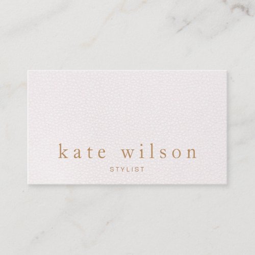 Modern Minimalist Pale Pink Leather Professional Business Card