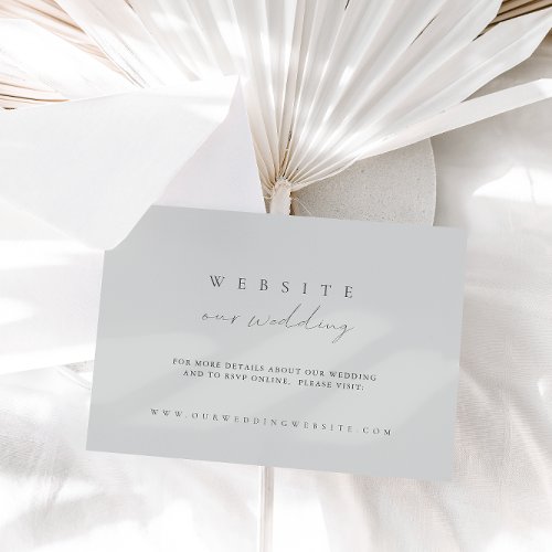 Modern Minimalist Pale Taupe Wedding Website Card