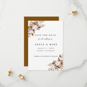 Modern Minimalist Pampas Grass Bouquet Wedding Save The Date
