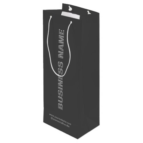 Modern Minimalist Paper WIne Bag With Company Name