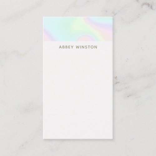 Modern Minimalist Pastel Holograph Business Card