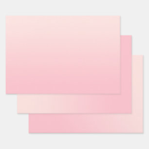 Modern Minimalist Pastel Pink Gradient Wrapping Paper Sheets