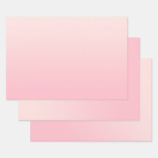 Modern Minimalist Pastel Pink Gradient Wrapping Paper Sheets