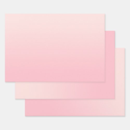 Modern Minimalist Pastel Pink Gradient Wrapping Paper Sheets