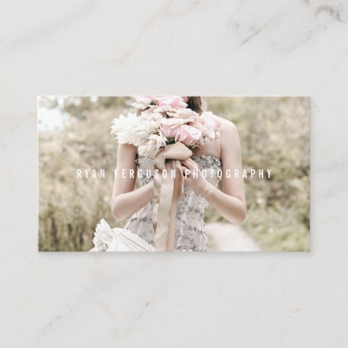 Modern minimalist pastel pink photography photo business card