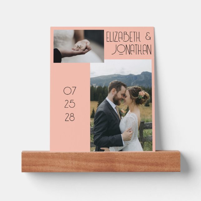 Modern Minimalist Pastel Wedding Picture Ledge (Front)
