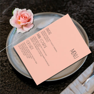 Modern Minimalist Pastel Wedding Table Menu Cards 