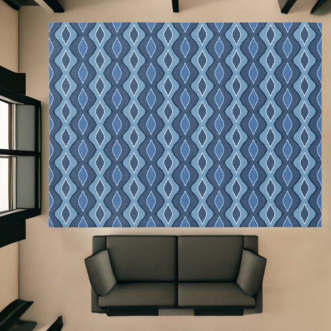Modern Minimalist Pattern in Blue Jay Abstract Art Rug (Insitu (Indoor 1))