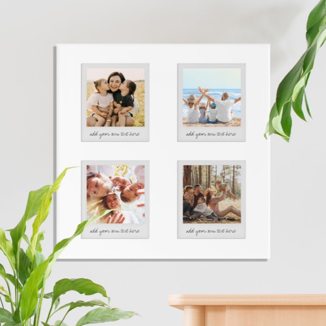 Modern Minimalist Personalized 4 Photo Acrylic Print (Creator Uploaded)