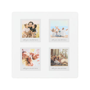 Modern Minimalist Personalized 4 Photo Metal Print