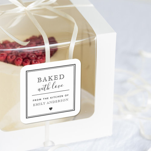 Modern Minimalist Personalized Baking Gift Bakery Square Sticker