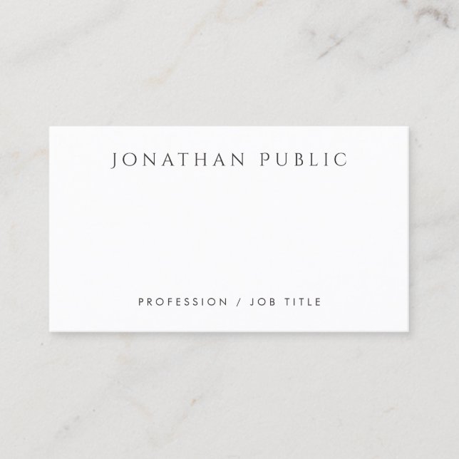 Modern Minimalist Personalized Beautiful Template Business Card (Front)