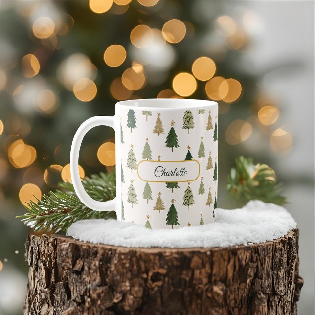 Modern Minimalist Personalized Christmas Mug (Creator Uploaded)