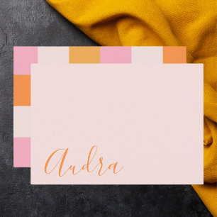 Modern Minimalist Personalized Custom Name Note Card