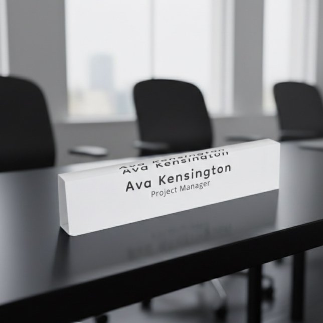 Modern Minimalist Personalized Desk Name Plate  (Creator Uploaded)