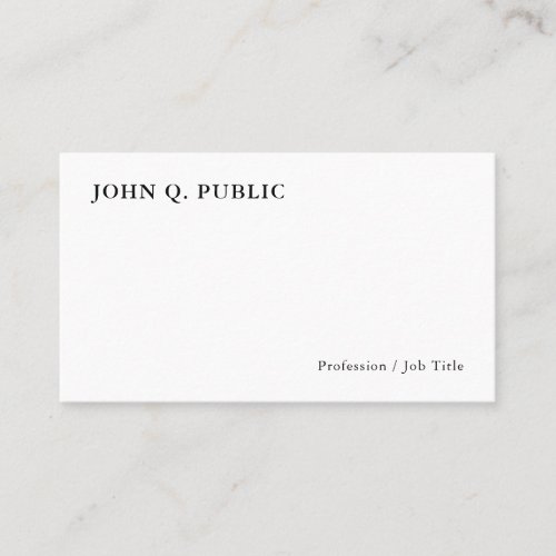 Modern Minimalist Personalized Elegant Template Business Card