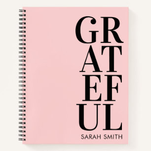 Modern Minimalist Personalized Gratitude Notebook