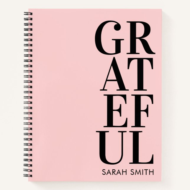 Modern Minimalist Personalized Gratitude Notebook (Front)